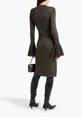 FRAME - Metallic ribbed-knit dress - Black - XS