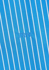 FRAME - Oversized striped cotton-poplin shirt - Blue - M