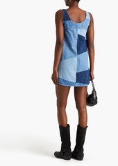 FRAME - Patchwork-effect denim mini dress - Blue - XS