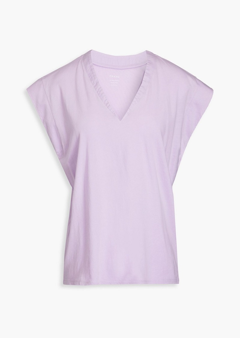 FRAME - Le Mid Rise V Pima cotton-jersey T-shirt - Purple - S