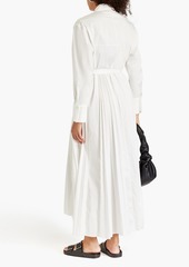 FRAME - Pleated cotton-blend poplin maxi shirt dress - White - M