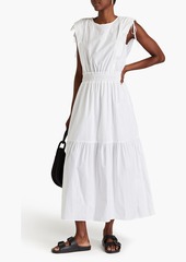 FRAME - Tiered cotton-poplin midi dress - White - L