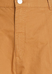 FRAME - Pleated cotton-twill wide-leg pants - Brown - 24