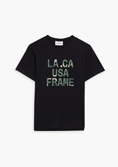 FRAME - Printed cotton-jersey T-shirt - Black - S