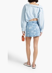 FRAME - Printed denim mini skirt - Blue - 24