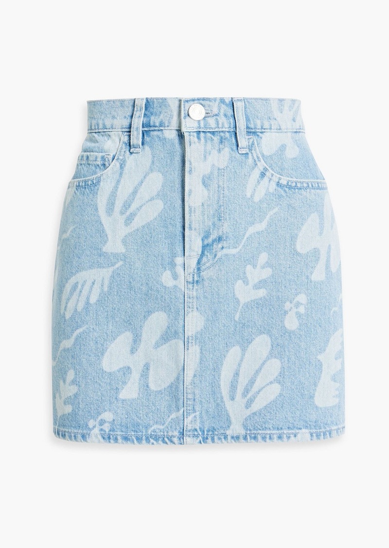 FRAME - Printed denim mini skirt - Blue - 27