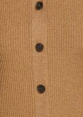FRAME - Ribbed cotton-blend cardigan - Brown - M