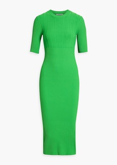 FRAME - Ribbed-knit midi dress - Green - M