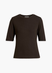 FRAME - Ribbed modal-blend jersey top - Brown - L