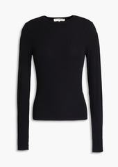 FRAME - Ribbed modal-blend top - Black - XS