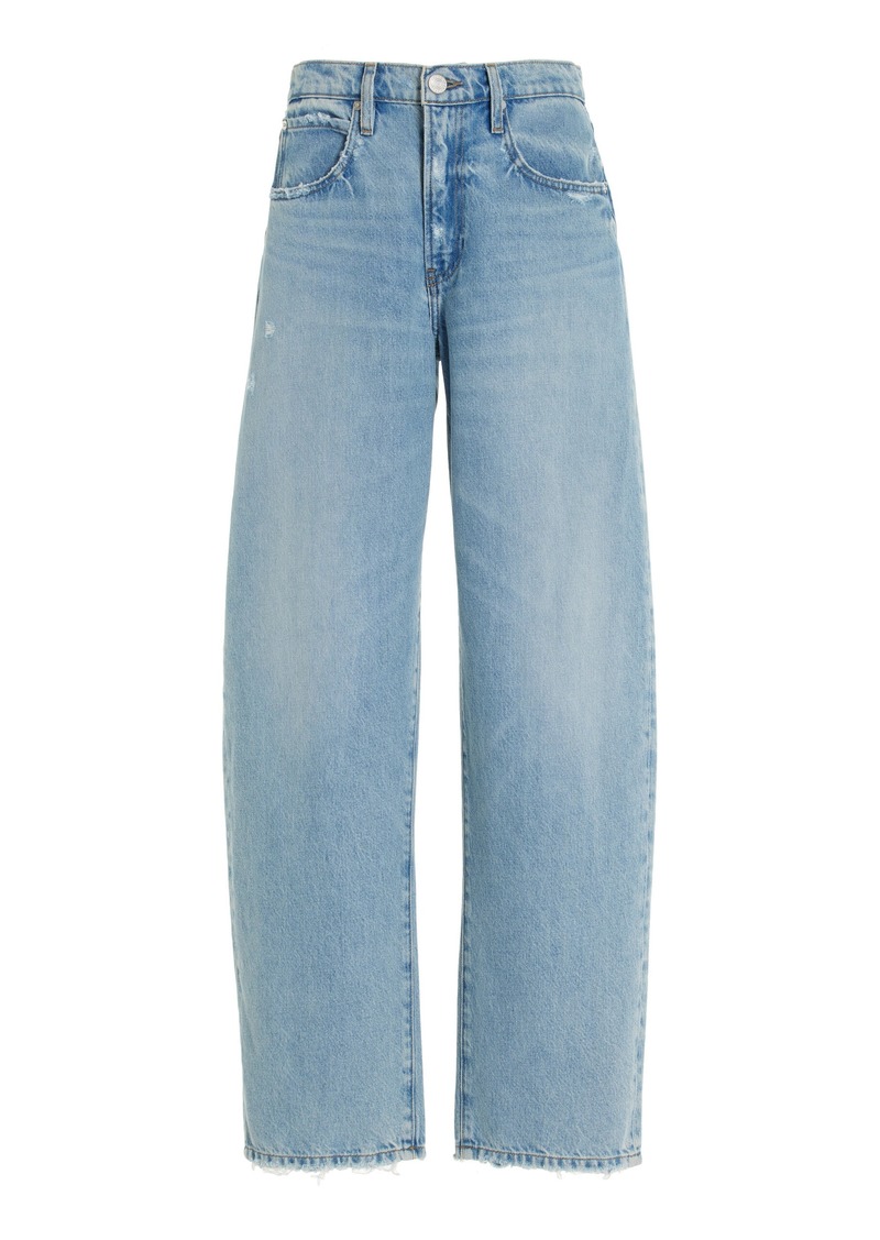 FRAME - Rigid Low-Rise Barrel Jeans - Blue - 26 - Moda Operandi