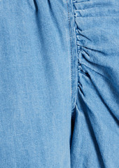 FRAME - Ruched denim mini dress - Blue - XL