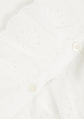 FRAME - Ruffled broderie anglaise ramie shirt - White - XL