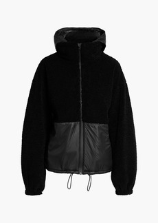 FRAME - Shell-paneled fleece hooded jacket - Black - XS