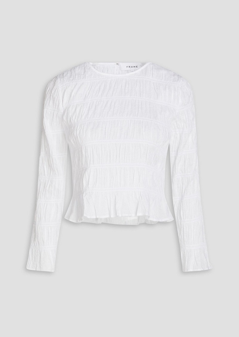 FRAME - Shirred cotton blouse - White - L