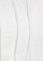 FRAME - Shirred ramie-gauze midi dress - White - L