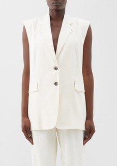 Frame - Sleeveless Organic Linen-blend Jacket - Womens - Off White