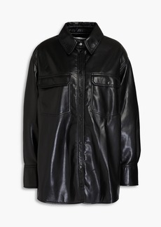FRAME - Stretch-leather shirt jacket - Black - S