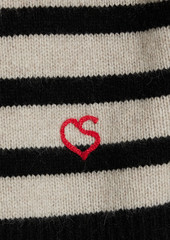 FRAME X CLAUDIA SCHIFFER - Striped cashmere cardigan - Black - S