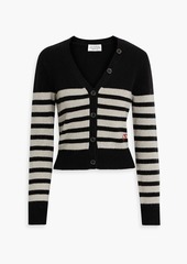 FRAME X CLAUDIA SCHIFFER - Striped cashmere cardigan - Black - M