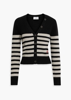 FRAME X CLAUDIA SCHIFFER - Striped cashmere cardigan - Black - XS