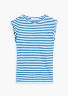 FRAME - Striped linen-jersey top - Blue - XS