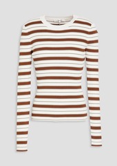 FRAME - Striped ribbed-knit sweater - White - M