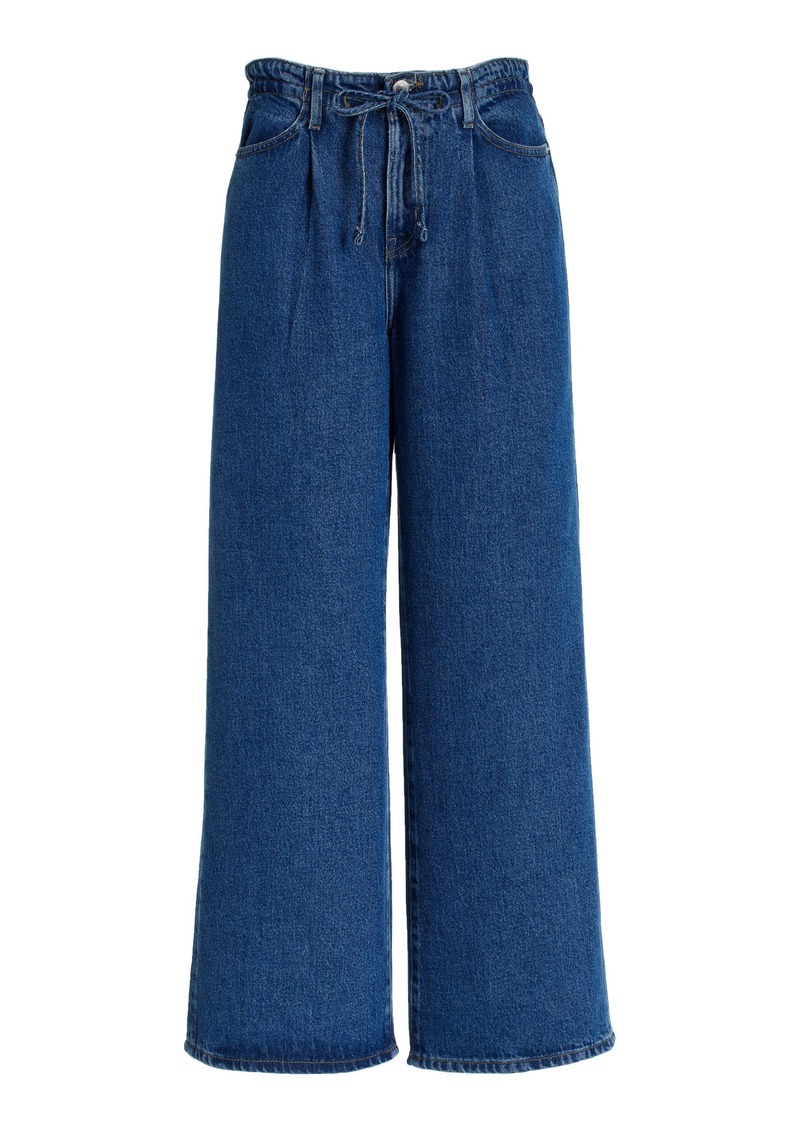 FRAME - Super Drape Drawstring High-Rise Wide-Leg Jeans - Blue - 25 - Moda Operandi