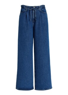 FRAME - Super Drape Drawstring High-Rise Wide-Leg Jeans - Blue - 24 - Moda Operandi