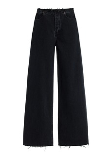 FRAME - Le Low Baggy Rigid Wide-Leg Jeans - Black - 24 - Moda Operandi