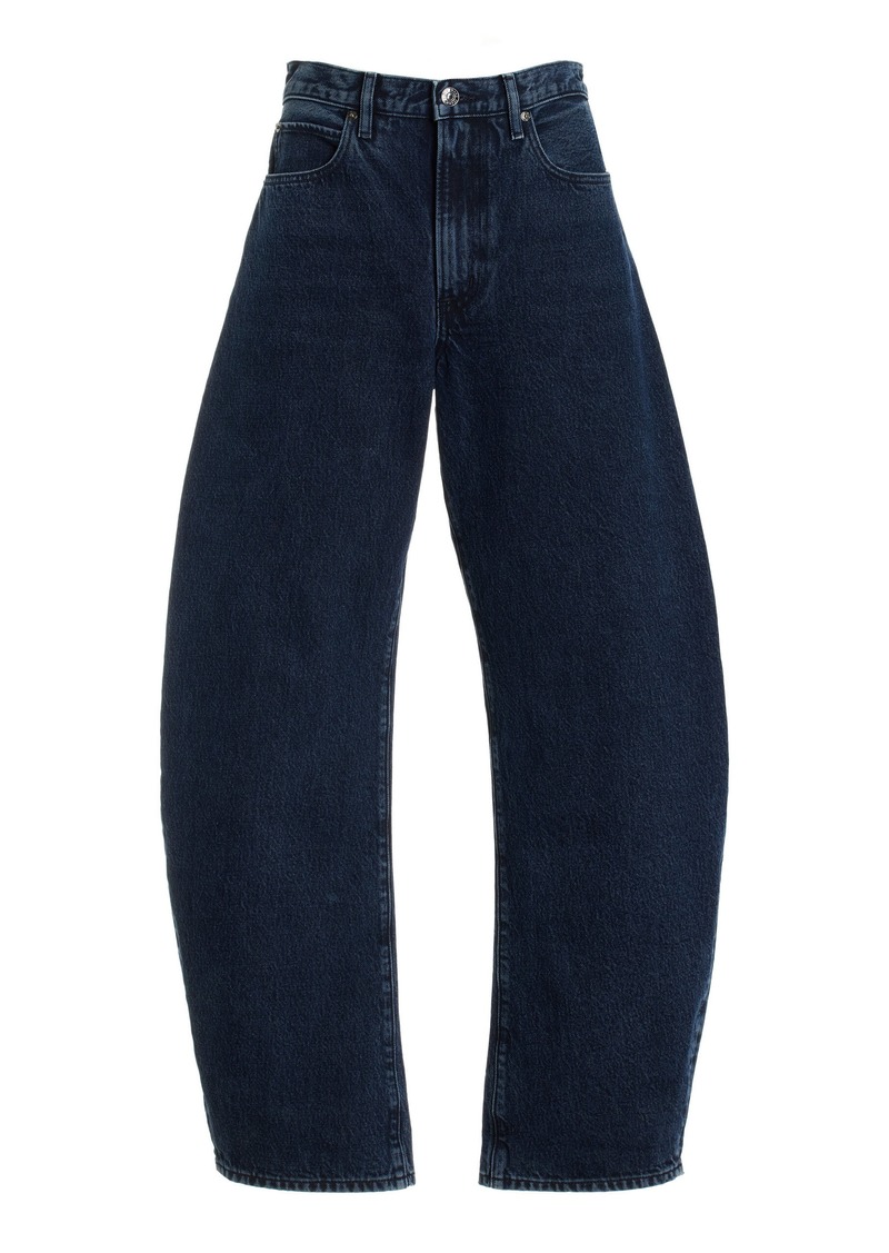 FRAME - The Bubble High-Rise Barrel Jeans - Blue - 25 - Moda Operandi