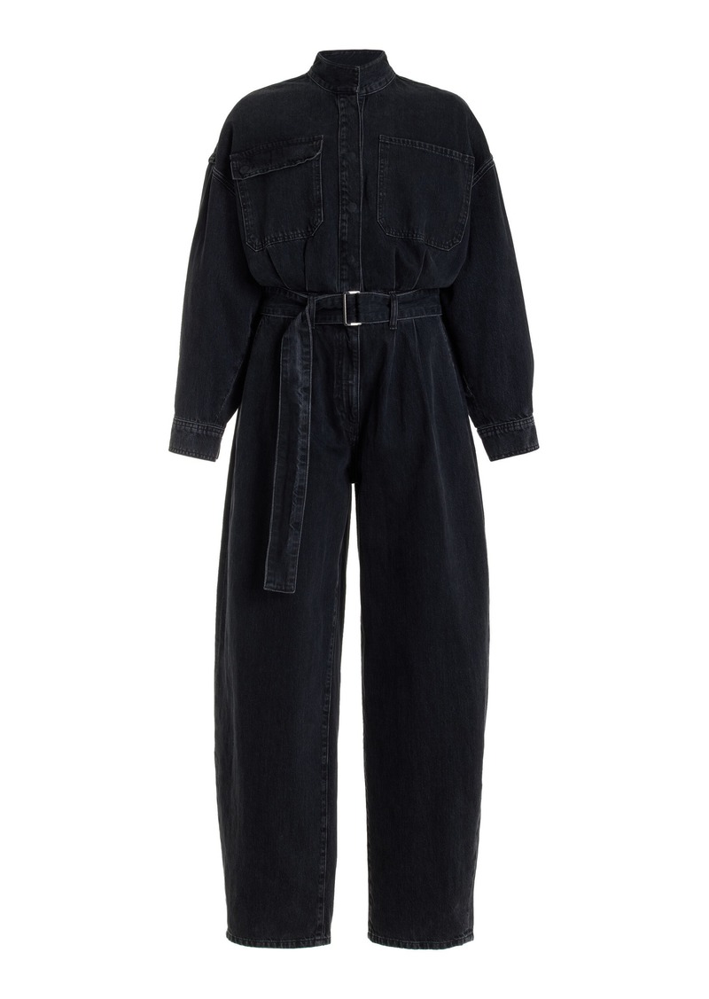 FRAME - The Cocoon Denim Jumpsuit - Black - XS - Moda Operandi