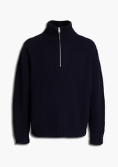 FRAME - Ribbed wool half-zip sweater - Blue - XS