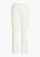 FRAME - The Low Boot distressed mid-rise bootcut jeans - White - 30