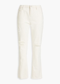 FRAME - The Low Boot distressed mid-rise bootcut jeans - White - 28