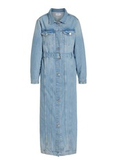 FRAME - The Overlong Trucker Denim Coat - Medium Wash - M - Moda Operandi