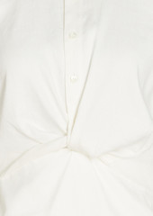 FRAME - Twist-front twill mini shirt dress - White - XS