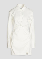 FRAME - Twist-front twill mini shirt dress - White - XS