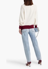 FRAME - Two-tone wool-blend half-zip sweater - White - XS