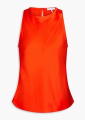 FRAME - Washed silk-satin top - Red - S
