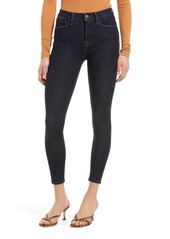 FRAME 24-Hour High Waist Crop Skinny Jeans in Rinse at Nordstrom