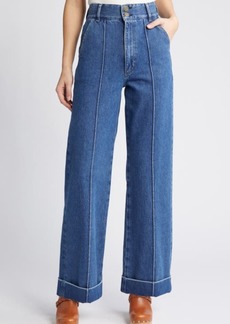 FRAME '70s Seamed Crop Straight Leg Jeans