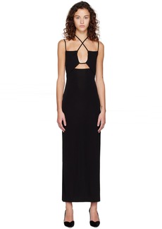 FRAME Black Strappy Midi Dress