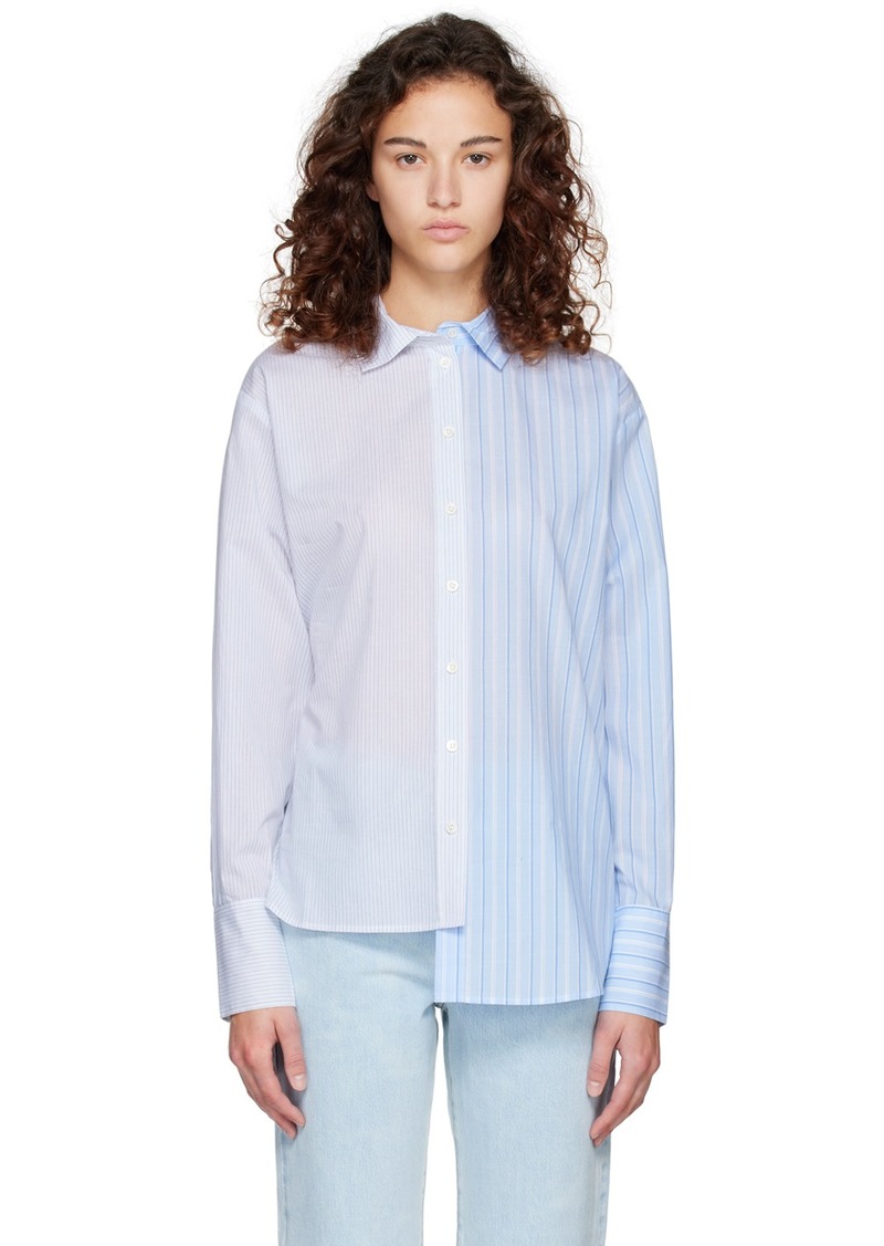 FRAME Blue & White 'Le Mix' Shirt