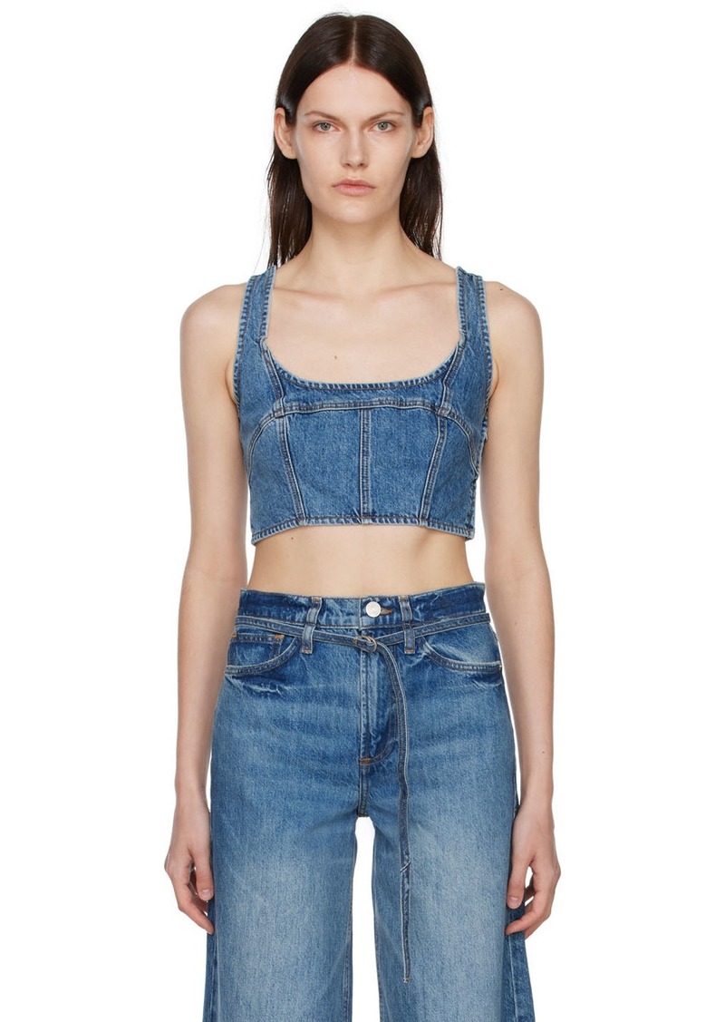 FRAME Blue Denim Tank Top