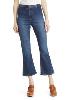 FRAME Braided High Waist Crop Mini Bootcut Jeans