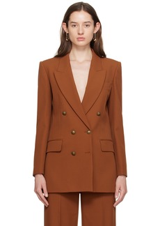 FRAME Brown Double Breasted Blazer