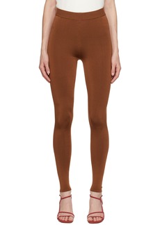 FRAME Brown Shiny Leggings