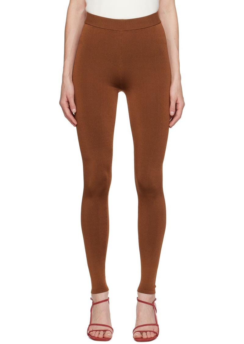 FRAME Brown Shiny Leggings