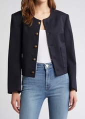 FRAME Button Front Wool Blend Jacket